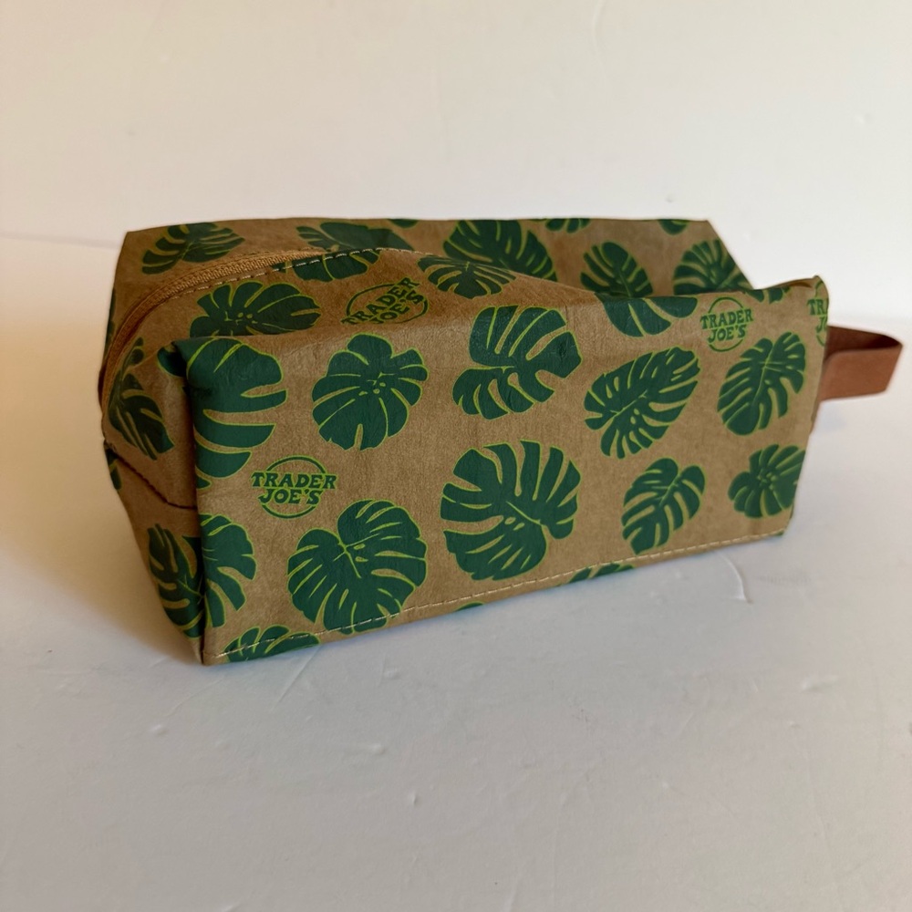 Trader Joe’s Monstera Brown Cosmetic/pencil Bag